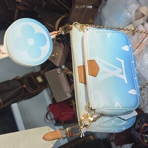 Louis Vuitton giant rose monogram multi Pochette crossbody bag